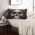 thumbnail image 6 of Pofeuu Bow Flower Skull Print Polyester Microfiber Plush Pillowcases, Super Soft and Cozy Pillow Case Covers with Envelop Closure（Pillow core not included）-14"x20", 6 of 6