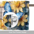thumbnail image 6 of Spring Idyllic Wood Grain Valance Curtain Yellow Flower Blue Butterfly Window Valances Rod Pocket Short Curtains Window Treatments for Kitchen Bedroom Bathroom Laundry 60" x 18", 6 of 9
