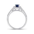 thumbnail image 3 of FB Jewels 10kt White Gold Womens Oval Lab-Created Blue Sapphire Solitaire Ring 3/4 Cttw, 3 of 4