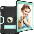 thumbnail image 1 of Mignova for New iPad 7th Generation 10.2" 2019 / iPad 10.2 Case, Hybrid Rugged Heavy Duty Defender Shockproof Protective with Built-in Kickstand for Apple iPad 10.2 Inch 2019 (Black/Aqua), 1 of 7