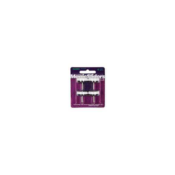 Magic Sliders 5953435 1.12 x 1.12 in. White Plastic Slide Glides - 4 per Pack & Pack of 6