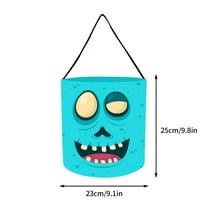 Herrnalise Halloween Reusable Canvas Bags for Trick or Treating 9.8” x 9.1” Halloween Candy Bags Snacks Goodie Gift Tote Bag for Kids Party