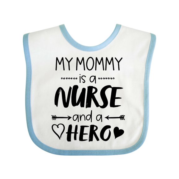 Inktastic My Mommy is a Nurse and a Hero Boys or Girls Baby Bib
