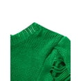 thumbnail image 4 of Robe Mini Ajourée pour Femmes Manches Longues Col Rond Moulante en Maille Courte Enveloppante Dos Nu Tenue de Boîte de Nuit, 4 of 6