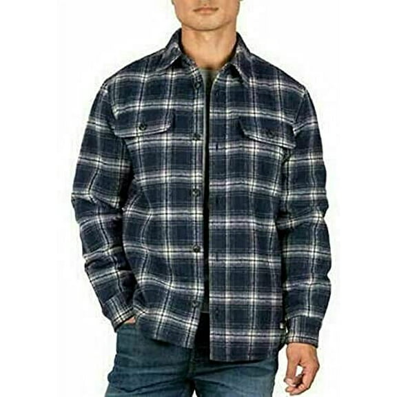 Jachs Men's Quilted Shirt Jacket (Navy/White, X-Large)