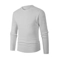 thumbnail image 1 of xiaxaixu Chandail Décontracté pour Hommes Automne Ajusté Manches Longues Col Rond Hauts Tricotés Contraste Couleur Chemise Côtelée, 1 of 9