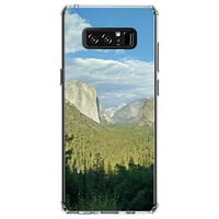 DistinctInk Clear Shockproof Hybrid Case for Samsung Galaxy Note 8 - TPU Bumper, Acrylic Back, Tempered Glass Screen Protector - Yosemite Tunnel View