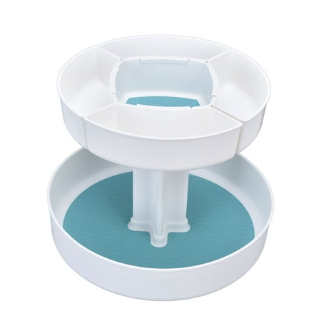

360 Degree Rotating Makeup Box Double Layer Antiskid Plastic Circular Turntable Rotating Seasoning Rack
