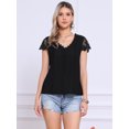 thumbnail image 4 of DARING DIVA Women's Dressy Short Sleeve Business Casual Shirts XL Black, 4 of 6