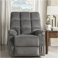 thumbnail image 3 of JERFIT Power Lift Recliner Chair with Massage and Heat, Velvet Upholstery, Electric Reclining Sofa for Elderly, Grey, 3 of 8