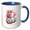 Blue/White, variant on 3drose, Decorative Letter B. Floral Monogram, Decorated with Rose Flowers, 11oz Two-tone Red Mug