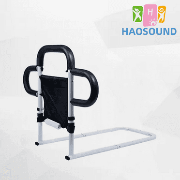 Bedside Assistance Rail with Double Grips & Storage Pocket