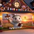 thumbnail image 5 of Garage Door Easter Banner 16x7 ft, Bunny Rabbit & Egg Spring Flower Cover Decoration, Large Outdoor Indoor Hanging Background for Party Supplies & Welcome Decor, 5 of 6