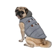 Vibrant Life Heather Grey Insulated Pet Hoodie With Toggles For Dogs and Cats, Size Small