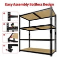 thumbnail image 5 of 60"H 4-Tier Heavy Duty Garage Shelving Unit, 2400 LBS Industrial Storage Rack, 48"W x 24"D Adjustable Metal Shelves for Basement, Warehouse & Pantry, 5 of 8