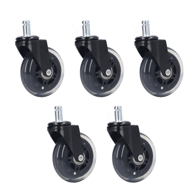 Straight Chair Caster, 5 Pcs Strong Bearing Capacity Scratch Resistant Chair Rotate Wheel for Replacement