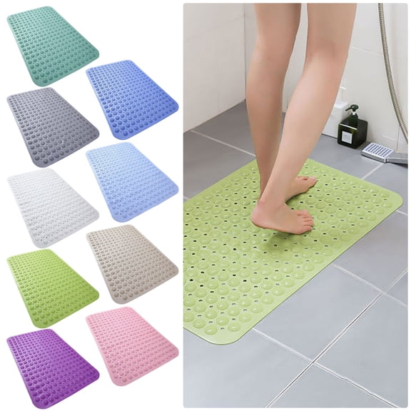 A Non-Slip Mat Square Shower Mat Extra Large Non Slip Mat for Elderly & Kids Bathroom Drain Holes Strong Suction Cups Bathroom Products