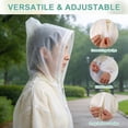thumbnail image 7 of Bocaoying Reusable EVA Rain Ponchos with Hood for Adults, Lightweight & Tear-Resistant, 3 Pack, One Size Fits Most, White, 7 of 7