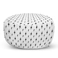 thumbnail image 1 of Black and White Pouf Cover with Zipper, Thunderbolts Zig Zag Pattern Electric Charge Simple Illustration, Soft Decorative Fabric Unstuffed Case, 30" W X 17.3" L, Black White, by Ambesonne, 1 of 5