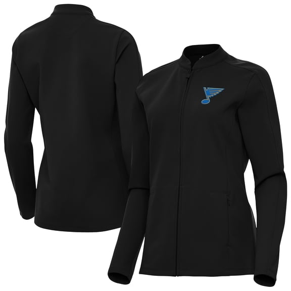 Women's Antigua Black St. Louis Blues Regard Full-Zip Jacket
