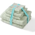 thumbnail image 3 of Martha Stewart - Bath Towels, Soft & Absorbent 100% Cotton Solid 500 GSM, 6-Piece Bathroom Towel Set with Textured Weave (Bedford Cottage Green), 3 of 4