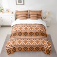 thumbnail image 2 of Feelyou Hippie Tribal Aztec Bedding Comforter Set 7 Pieces, Orange Abstract Full Bedding Set, Teens Adult Women Men Reversible Fitted Sheet Flat Sheet, Super Cozy Room Decor, 2 of 8