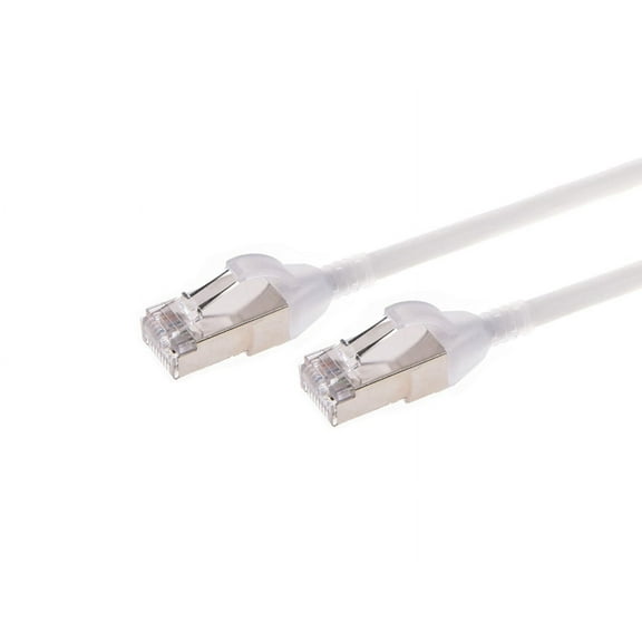 Monoprice Cat6A Ethernet Patch Cable - 10 Feet - White | Snagless, Double Shielded, Component Level, CM, 30AWG - SlimRun Series