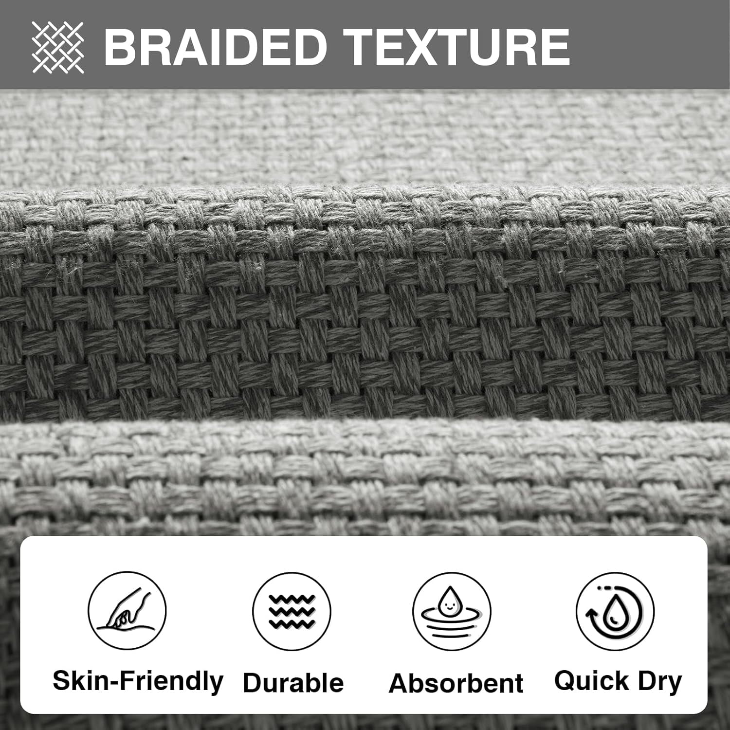 Quick Dry Absorbent Bathroom Rugs Mat Non Slip Bath Mat Ultra Thin Bath Mats for Bathroom Bathroom Mat Floor Rubber Backed Fit Under Door Woven Washable Bath Rugs