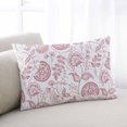 thumbnail image 2 of Boho Pink Floral Throw Pillow Cover 16 x 24 Inch Decorative Pillow Cover Vintage Farmhouse Paisley Plant Leaf Lumbar Pillowcase Seasonal Rectangle Cushion Case for Couch Sofa Bed Living Room, 2 of 7