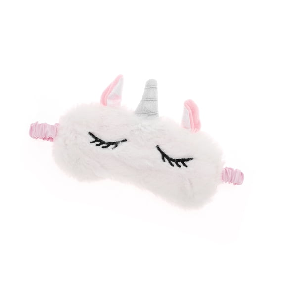 Vocoste 1 Pc Cartoon Sleep Mask Soft Eye Shade Cover for Rest 7.48"x5.51" White