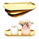 thumbnail image 3 of 4pcs Bandeja Metálica Decorativa Ovalada De Acero Inoxidable Belug, Dorado, 3 of 5