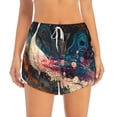 thumbnail image 2 of Balery Abstract Peacock Painting Pattern Women's Running Shorts with Liner 2 Pockets Elastic Workout Athletic Gym Yoga Shorts-XX-Large, 2 of 7