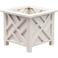 thumbnail image 1 of ZYPPPA Chippendale Planter Box, White – Plant Holder for Garden, Patio and Lawn – 14 ¾” sq. x 13 ¼ H Overall, 1 of 14