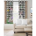 thumbnail image 2 of Easter Blackout Curtains for Bedroom Living Room Darkening Curtains 63 Inches Long Spring Rabbit Flowers Colorful Eggs Black Lattice Window Curtain 2 Panels Set Window Treatment Drapes 52"x63", 2 of 9