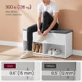 thumbnail image 5 of Nordic Hygge White Shoe Storage Bench with Gray Padded Seat and Hidden Compartment, 5 of 8