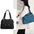 thumbnail image 3 of Bolso de hombro de nailon resistente al agua y de gran capacidad con múltiples bolsillos, bolso de mano utilitario con bolsillos y compartimentos para mujer, 3 of 5