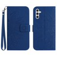 thumbnail image 2 of Feishell Slim Wallet Case for Samsung Galaxy A54 5G,for Men Women,Sunflower Embossed Pattern PU Leather Flip Cover Magnetic Closure Folio Card Slots Kickstand Phone Case with Hand Strap,Darkblue, 2 of 12