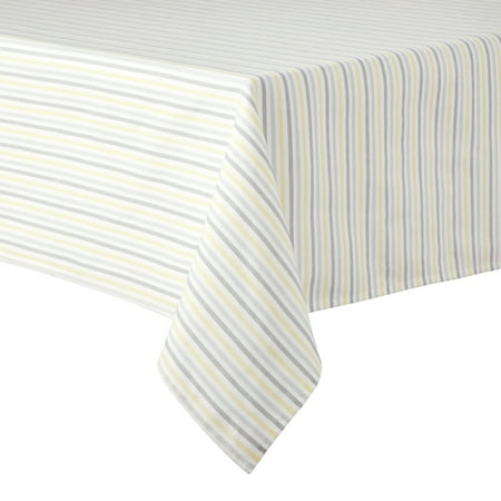 

Martha Stewart Daisy Stripe Tablecloth Single Pack Grey/Yellow 60 x102