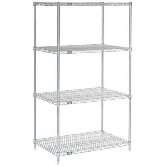 Nexel Industries 24727EP Epoxy Starter Shelf Unit, Silver - 24 x 72 x 74 in.
