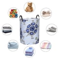 thumbnail image 6 of Haiem Turtle With Blue Stones Leather Dirty Clothes Laundry Basket,Sturdy & Waterproof,Collapsible Round Design For Efficient Space Management,Multi-Purpose Storage Basket, 6 of 8