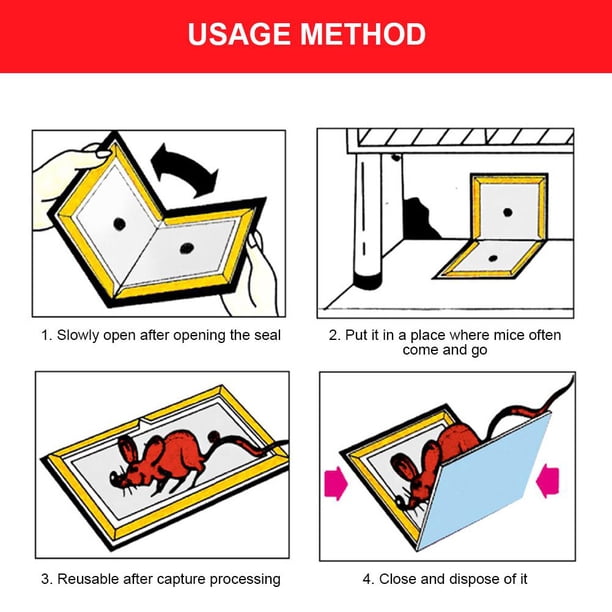 Papel adhesivo para ratón Adhesivo mejorado Atrapa-ratones Cocina Oficina Jardín (B) Tmvgtek Libre de BPA