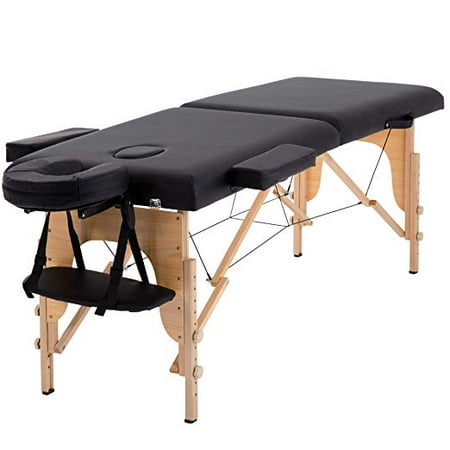 Massage Table Massage Bed Spa Bed 73” Long Portable 2 Folding W/ Carry Case Table Heigh Adjustable Salon Bed Face Cradle