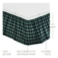 thumbnail image 3 of VHC Brands, Pine Grove Plaid Twin Bed Skirt, Green, 39x76x16, 3 of 5