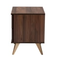 thumbnail image 4 of Baxton Studio Graceland Walnut Brown Finished Wood 2-Drawer Nightstand, 4 of 10