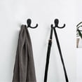 thumbnail image 3 of Perchero, 10 ganchos de pared resistentes para colgar capas, sin óxido, ganchos de pared doble para llave, toalla, bolsos, taza, sombrero (negro) esquí esquí Gafas de esquí, 3 of 5