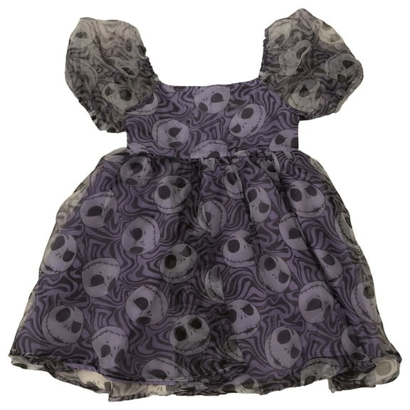 Nightmare Before Christmas Girls Purple Puff Jack Skellington Dress XL (14)