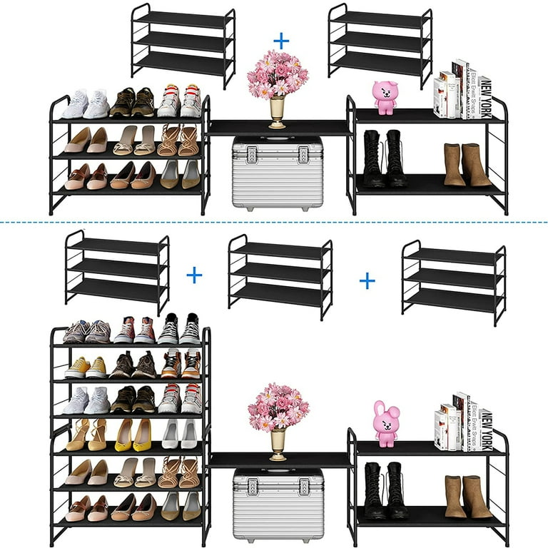 Simple trending 3 tier stackable shoe rack clearance