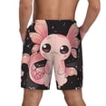thumbnail image 2 of Lsque Mens Swim Trunks Cute Axolotl Sakura Blossoms B Pattern - Bathing Suit Compression Liner - Beach Swim Shorts Swimwear - (S-3XL) - Stretch Quick Dry -Large, 2 of 9