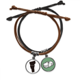 thumbnail image 1 of Vermont America usa mapa silueta Pulsera Cuerda Mano Cadena Cuero Dinero Pulsera Unbranded M, 1 of 2