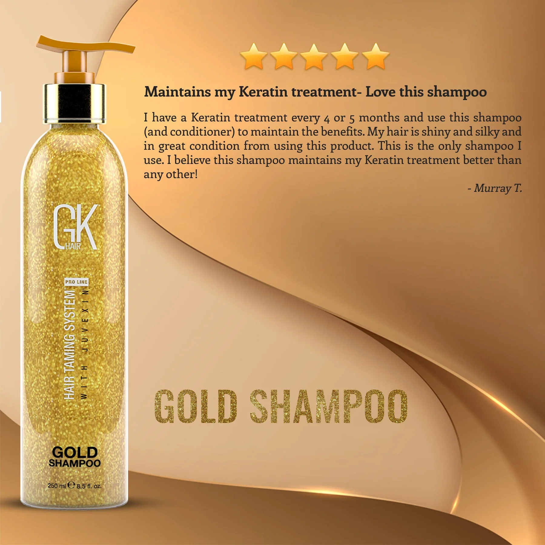 GK HAIR Gold Shampoo and Conditioner, Smoothing, Sulfate  display picture 2